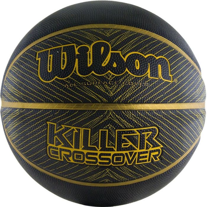 Мяч баскетбольный WILSON Killer Crossover, B0977XB21, резина, размер 7, цвет чёрно-золотой