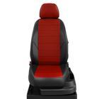 Seat covers for Hyundai 3 Elantra (XD) 2000-2010, 40/60 backrest, faux leather, black-red