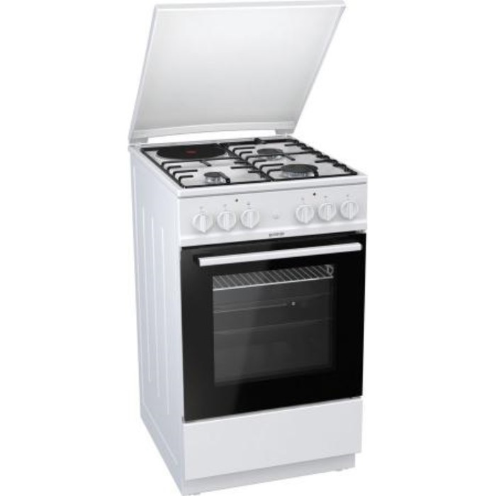 Плита комбинированная Gorenje KN5121WD, 3 газ. конф., 1 эл. конф., 70 л, белая