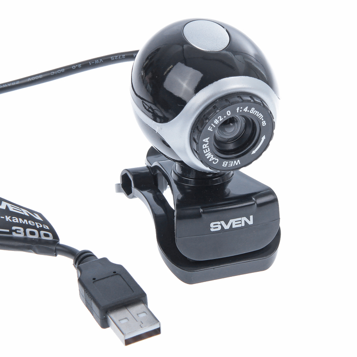 Веб-камера SVEN IC-300, 0.3 МП, 640x480, черно-серебристая