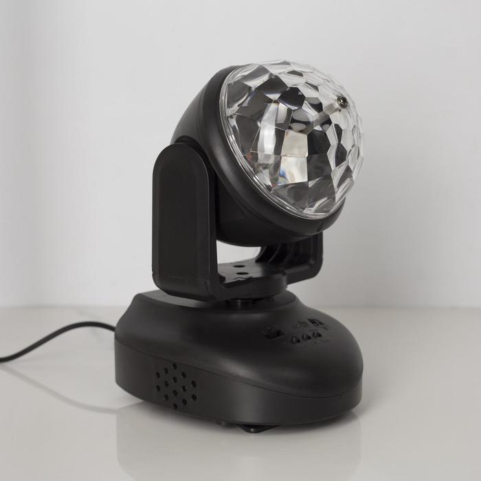 Световой прибор "Хрустальный вращающийся шар", d=8.5 см с музыкой, 12V