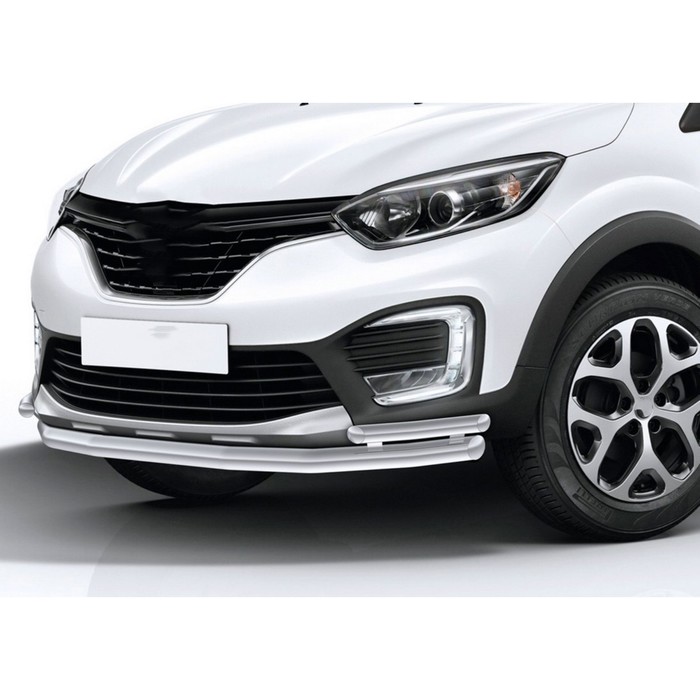 Защита переднего бампера Renault Kaptur, d57+d42