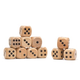 Кости игральные, 2.5 х 2.5 см, фасовка 100 шт, деревянные в Донецке