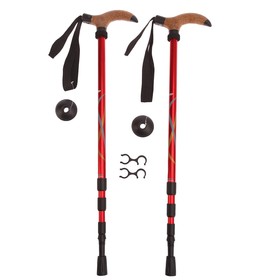 Палки для скандинавской ходьбы, телескопическая, 4 секции, до 135 см, (пара 2 шт), цвета МИКС