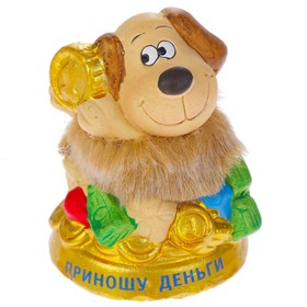 Керамика фигурка "Пёс с рублём" 6х4,5х7 см в Донецке