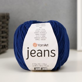 Пряжа "Jeans" 55% хлопок, 45% акрил 160м/50гр (54 темно-синий)
