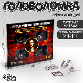 Металлические головоломки «Загадки Ньютона» (набор 4 шт)