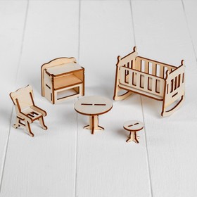 Набор деревянной мебели для кукол. Конструктор «Детская»