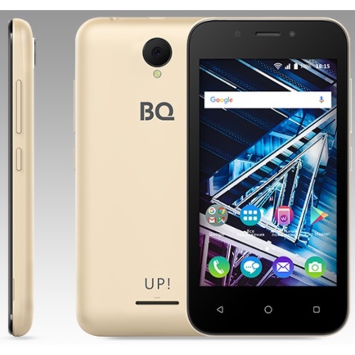 Смартфон BQ S-4028 UP! Gold 2sim, 4,0&quot; TFT, 800*480, 8Gb, 512Mb RAM, 5Mp+2Mp