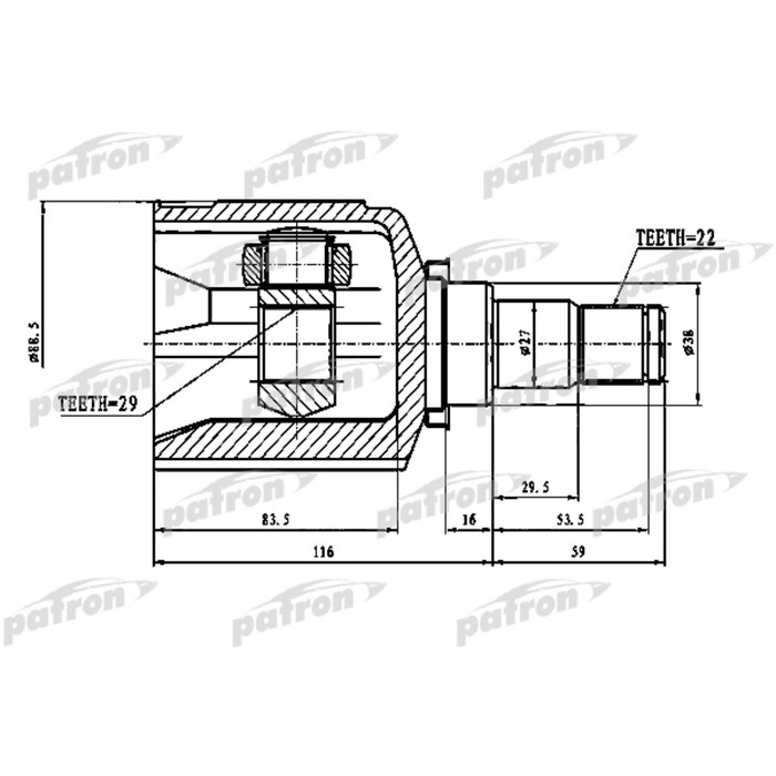 Шрус внутренний Patron PCV1774