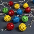 Гирлянда «Нить» 4 м с насадками «Шарик с узором», IP20, прозрачная нить, 20 LED, свечение мульти, 8 режимов, 220 В 2388626