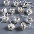 Гирлянда «Нить» 4 м с насадками «Шарик с орнаментом», IP20, прозрачная нить, 20 LED, свечение белое, 8 режимов, 220 В 2388636