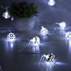 Гирлянда «Нить» 4 м с насадками «Шарик с орнаментом», IP20, прозрачная нить, 20 LED, свечение белое, 8 режимов, 220 В 2388636