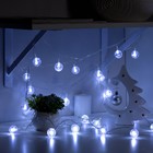 Гирлянда «Нить» 5 м с насадками «Футбольный мяч», IP20, прозрачная нить, 20 LED, свечение белое, 8 режимов, 220 В 2433913