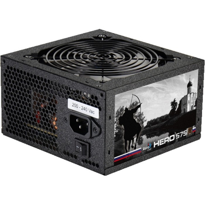 Блок питания Aerocool ATX 575W Hero 575 80+ br(24+4+4pin)APFC 120mm fan white LED 5xSATA RTL   28699