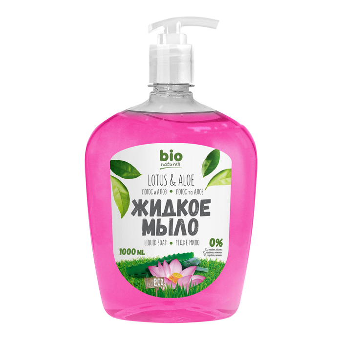 Жидкое мыло Bio naturell, лотос и алоэ, 1000 мл