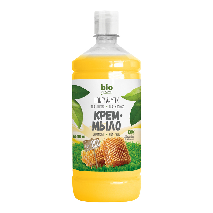 Жидкое мыло Bio naturell, Мёд с молоком, запаска, 1000 мл