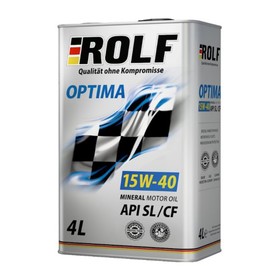 Моторное масло Rolf Optima 15W-40API SL/CF, 4 л 2875576