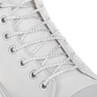 Шнурки для обуви, пара, круглые, серебряная нить, d = 3 мм, 110 см, цвет белый - фото 6584285