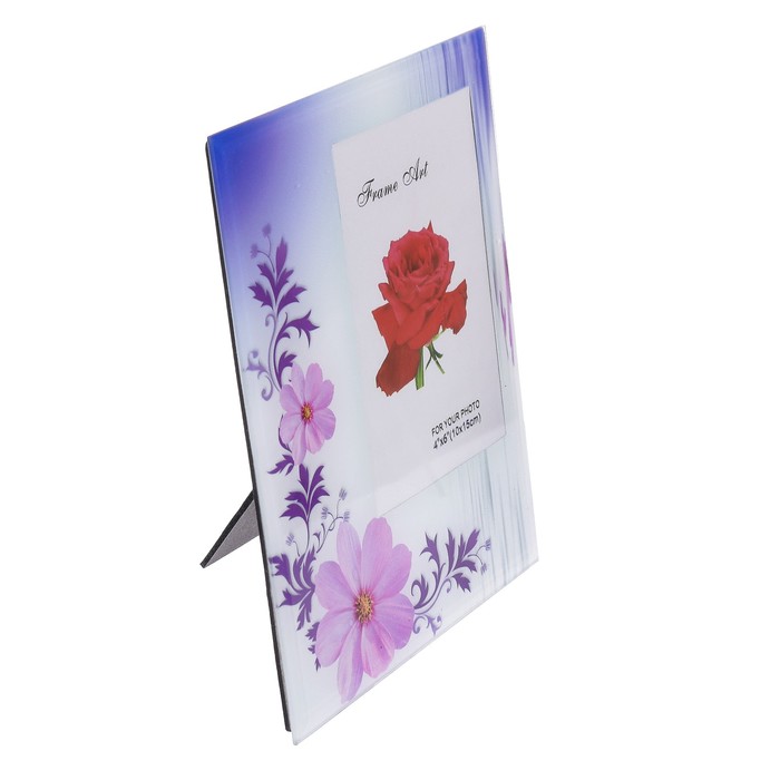 Фоторамка стекло 10х15 см "Цветочная ветвь" 22х17 см - фото 797877160