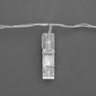 Гирлянда «Нить» 5 м с насадками «Прищепки», IP20, прозрачная нить, 30 LED, свечение тёплое белое, 8 режимов, 220 В 2433911