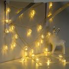 Гирлянда «Нить» 5 м с насадками «Футбольный мяч», IP20, прозрачная нить, 30 LED, свечение тёплое белое, 8 режимов, 220 В 2433914