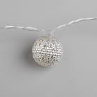 Гирлянда «Нить» 4 м с насадками «Шарик с узором», IP20, прозрачная нить, 20 LED, свечение белое, 8 режимов, 220 В 2388624