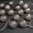 Гирлянда «Нить» 4 м с насадками «Шарик с узором», IP20, прозрачная нить, 20 LED, свечение белое, 8 режимов, 220 В 2388624