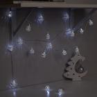 Гирлянда «Нить» 4 м с насадками «Шарик с узором», IP20, прозрачная нить, 20 LED, свечение белое, 8 режимов, 220 В 2388624