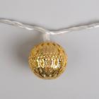 Гирлянда «Нить» 4 м с насадками «Шарик с узором», IP20, прозрачная нить, 20 LED, свечение тёплое белое, 8 режимов, 220 В 2388625