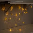 Гирлянда «Нить» 4 м с насадками «Шарик с узором», IP20, прозрачная нить, 20 LED, свечение тёплое белое, 8 режимов, 220 В 2388625