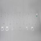 Гирлянда «Бахрома» 2.4 × 0.9 м с насадками «Колокольчики», IP20, прозрачная нить, 138 LED, свечение белое, 8 режимов, 220 В 2361707