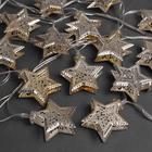 Гирлянда «Нить» 4 м с насадками «Звёздочка», IP20, прозрачная нить, 20 LED, свечение белое, 8 режимов, 220 В 2388653