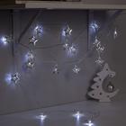 Гирлянда «Нить» 4 м с насадками «Звёздочка», IP20, прозрачная нить, 20 LED, свечение белое, 8 режимов, 220 В 2388653