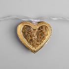 Гирлянда «Нить» 4 м с насадками «Сердечко», IP20, прозрачная нить, 20 LED, свечение тёплое белое, 8 режимов, 220 В 2388656