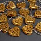 Гирлянда «Нить» 4 м с насадками «Сердечко», IP20, прозрачная нить, 20 LED, свечение тёплое белое, 8 режимов, 220 В 2388656