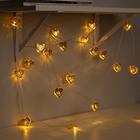 Гирлянда «Нить» 4 м с насадками «Сердечко», IP20, прозрачная нить, 20 LED, свечение тёплое белое, 8 режимов, 220 В 2388656