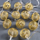 Гирлянда «Нить» 4 м с насадками «Шарик сетка», IP20, прозрачная нить, 20 LED, свечение тёплое белое, 8 режимов, 220 В 2388678