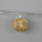 Гирлянда «Нить» 4 м с насадками «Шарик сетка», IP20, прозрачная нить, 20 LED, свечение тёплое белое, 8 режимов, 220 В 2388678