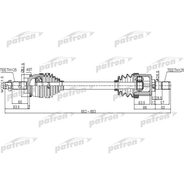 Вал приводной PATRON PDS0504