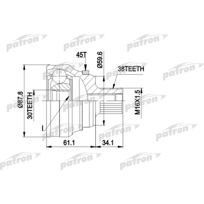 Шрус наружный Patron PCV1140