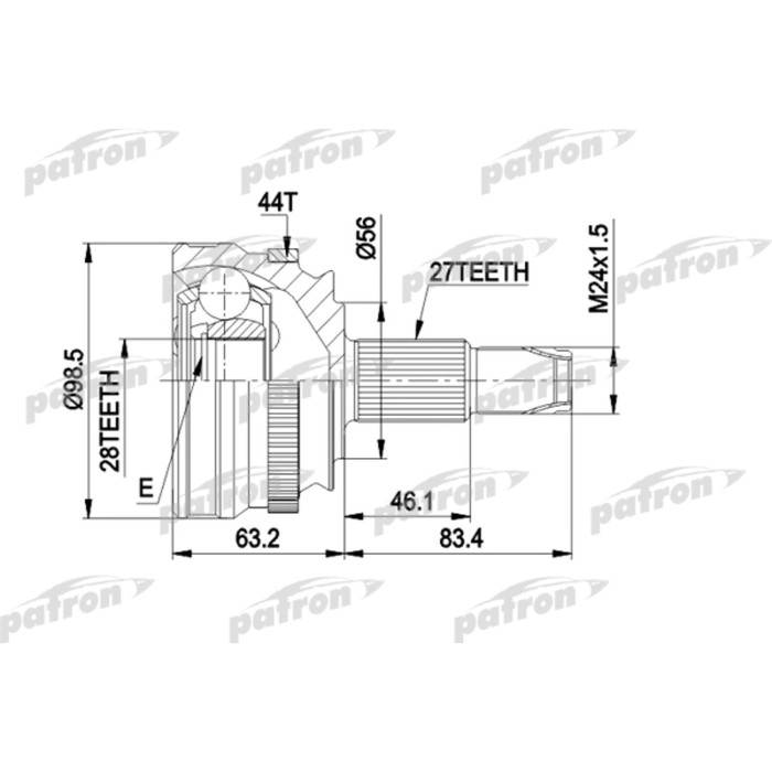 Шрус наружный Patron PCV1152