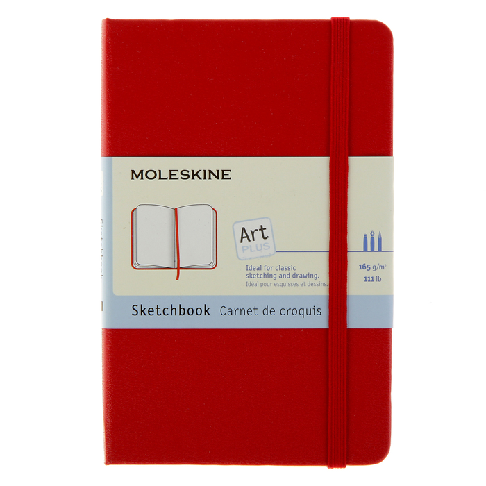 Блокнот для рисования 90х140 мм, 40 листов Moleskine Classic Sketchbook, картонная обложка, нелинованный блок, краcный