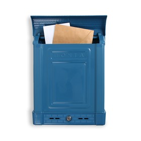 Ящик почтовый, пластиковый, «Декор», с замком, синий