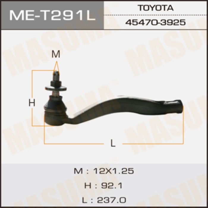 Наконечник тяги рулевой MASUMA MET291L