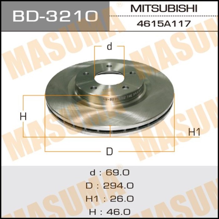 Диск тормозной MASUMA BD3210