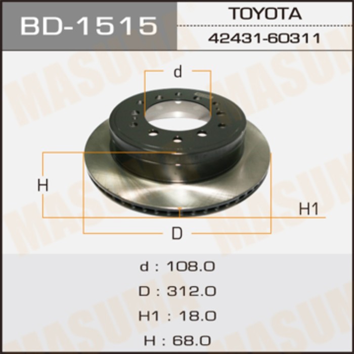 Диск тормозной MASUMA BD1515