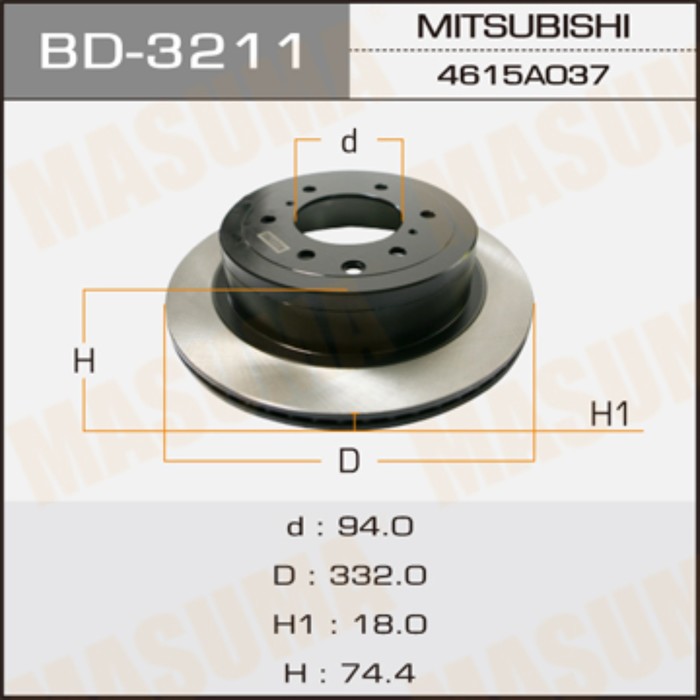 Диск тормозной MASUMA BD3211