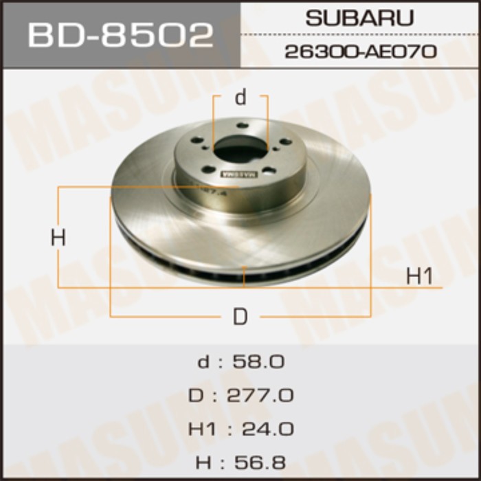 Диск тормозной MASUMA BD8502