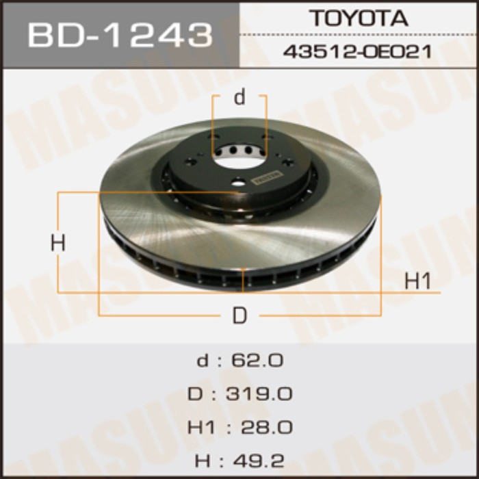 Диск тормозной MASUMA BD1243